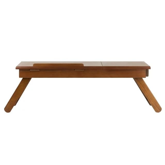 Image of Wooden Finish Standard Multi-Purpose Foldable Portable Bed Table. (Natural)