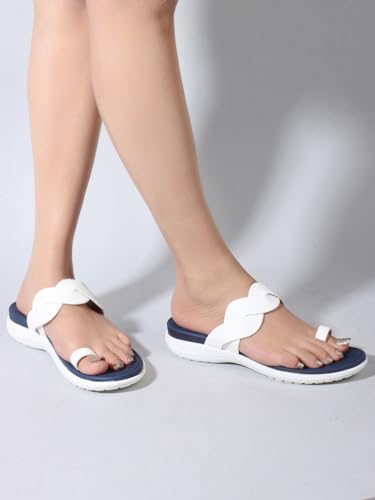 Image of Carlton London Women's Comfort Sandals | Stylish Slip on Flats with Cushioned Soles | Trendy Lightweight Durable & Comfortable Fashion Sandal for Outdoor Use