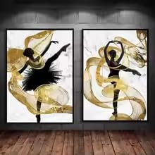 Abstract Wall Art Woman Dancing Under The Streetlight Poster Print For Office Living Room Home Decor Modern Canvas Painting(20x30cm/Frameless)