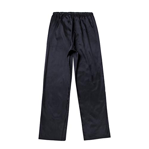 Springcmy Men's Classic Satin Sleep Pant Long Pajama Bottoms Solid Drawstring Loungwear Pants4