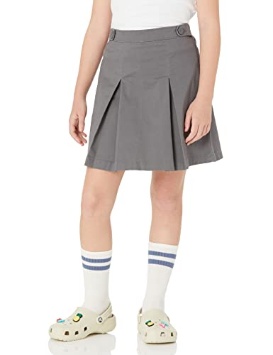 Amazon Essentials Girls' Pleated Pull-on Uniform Scooter Skirts, Pack of 2, Grey, Medium Slim - Thumbnail 2