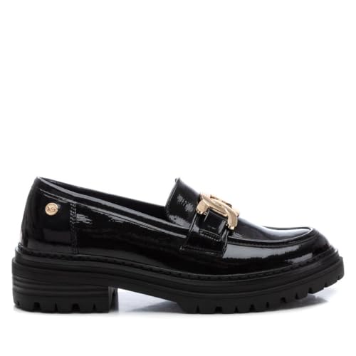 XTI - Mocasines Mujer Negro - Calzado Cómodo y Versátil - Moda Casual - Modelo 14172701 (Talla 37)