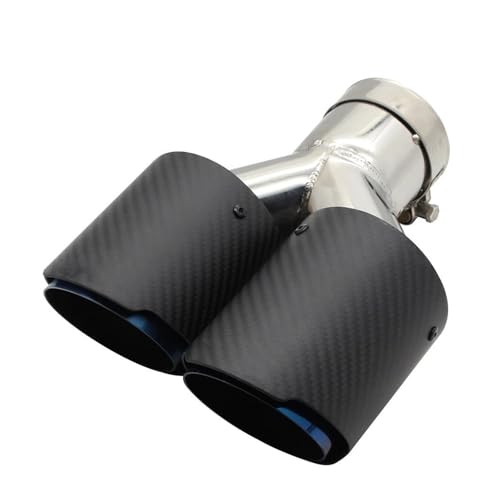 Embout silencieux voiture double sortie en carbone Y gauche 60mm vers 76mm universel