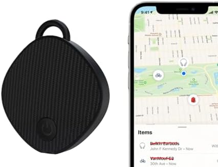 Unlimited Range GPS Tracking Device Item Locator for Car, Purse, Pet, Key Work with Apple Findmy No 3rd App Needed (Black)