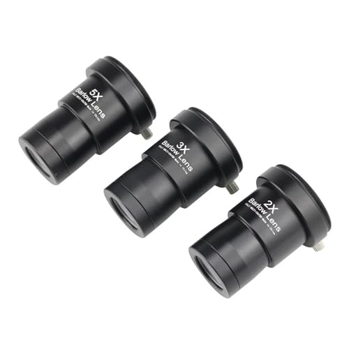 Lentilles Barlow pour télescope 1,25" : kit grossissement 2X, 3X, 5X en verre optique