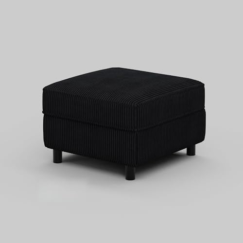 Belffin Modular Sofa Storage Ottoman Module Seat Corduroy Black Ottoman Black