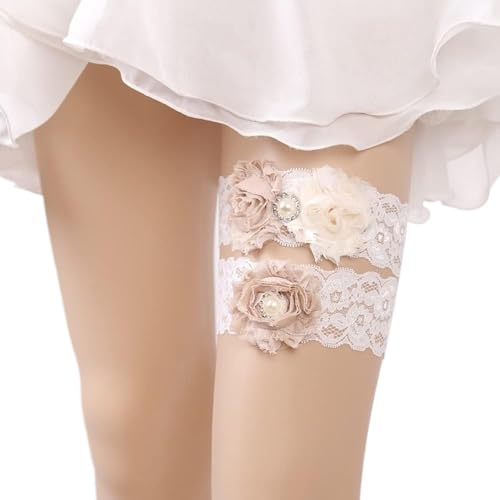 Porte-jarretelles blanches pour femme jarretière de mariée élastique et ceinture de cuisse