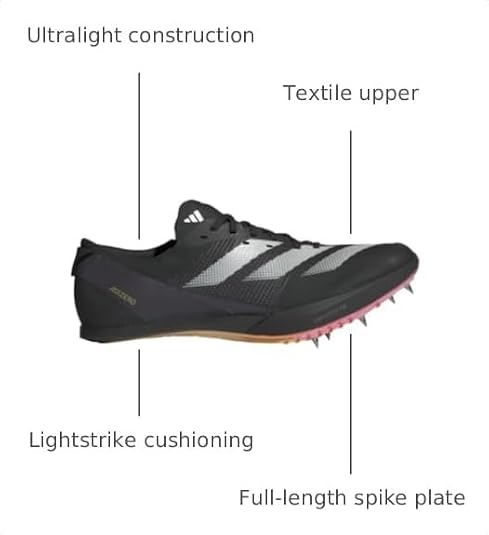 adidas Mens Adizero Finesse and Field Track-Field Sneakers Shoes - Black