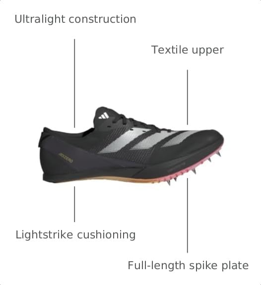 Image of adidas Mens Adizero Finesse and Field Track-Field Sneakers Shoes - Black