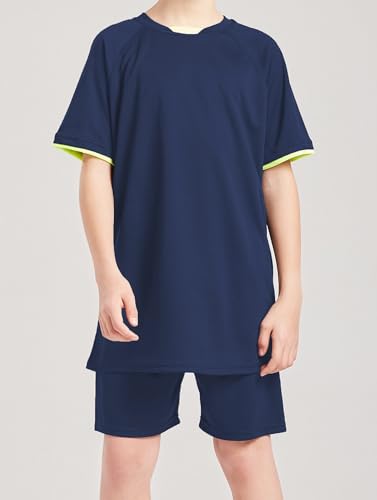 Image of DANI CHINS Boys Loose Athletic Short-Sleeve Shirt and Active Mesh Shorts Set