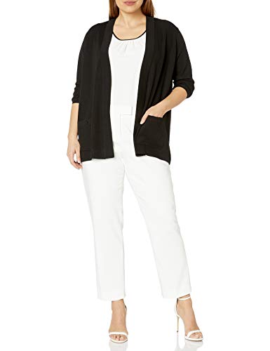 Anne Klein Women's Plus Size Solid Two Pocket Malibu Cardigan3