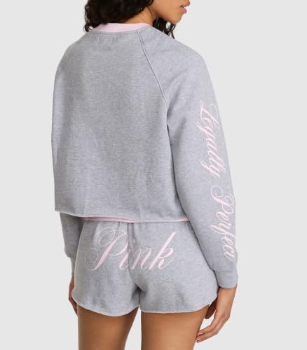 Victoria's Secret Pink | Elle Campus Fleece™ Shortie, Medium Heather Grey, XS - image 2