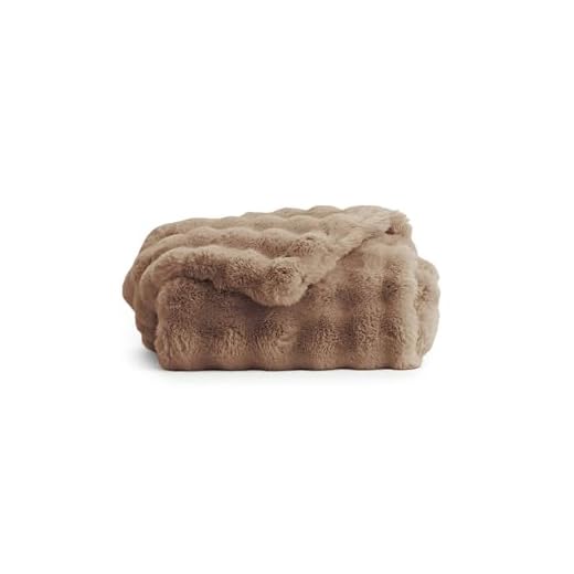 Cozy Earth Bubble Cuddle Blanket - Faux Fur Ultra-Soft Luxury Throw Blanket - Comfortably Weighted Design for Lounging or Sharing - Machine Washable - Walnut Oversized Throw 80" x 60"