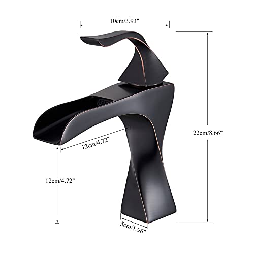 Robinet de lavabo mitigeur d'eau avec écoulement cascade sur pont - 5