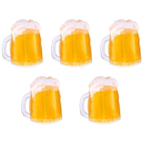WUSJCOF 5 Pezzi XL Palloncini in Alluminio a Forma di Birra, Bicchiere di Birra Gigante, Decorazioni per Feste a Tema Birra, Compleanni, Matrimoni, Oktoberfest e Festival