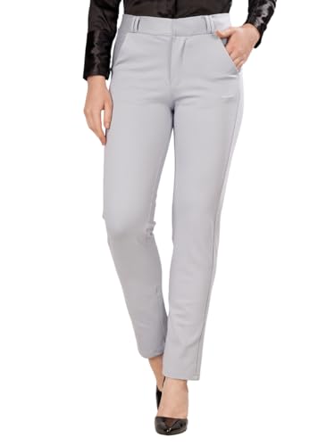 Image of modny Formal Trousers for Women Premium Polycotton, Regular Fit, Straight Pant for Girls | Ideal for Office, College & Professional Wear