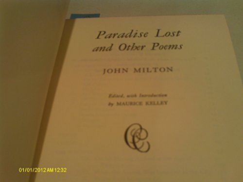 Paradise Lost and Other Poems B0006APZTA Book Cover