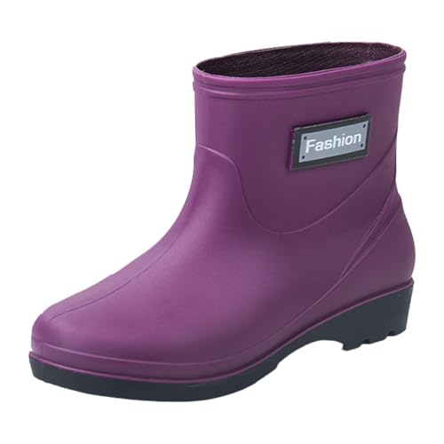 Bottes de pluie femme confortables à ouverture large pour jardin et camping