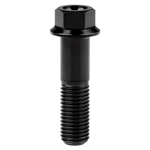 Image of Titanium Bolt M12 30 35 40 45 50 55 60 65 70 75 80 85 90mm Hex Small Flange Head for Motorcycle Car Modification Pack of 4 (M12x45mm Pitch 1.5, Black)