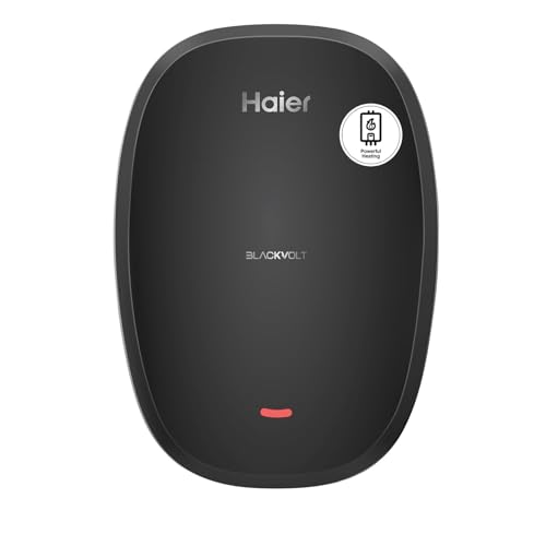 Image of Haier BlackVolt Instant Water Heater 3 Litre with 3kW | Fast Heating | Copper Heating Element | 6.5 Bar Pressure | Instant Geyser for Kitchen & Bathroom | 5-Year Tank Warranty | EI3V-BLACKVOLT