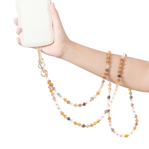 Sangle de téléphone universelle avec cordon à bandoulière perles acryliques résistantes 120cm