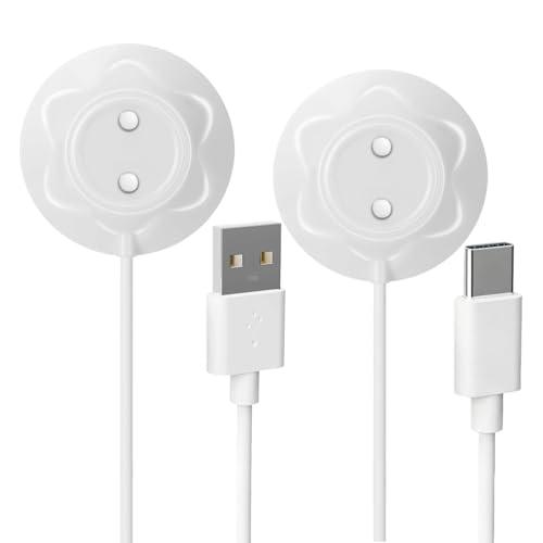 Rlissfiose 2Pack 12mm Rose Charger Magnetic Replacement Charger Cable with 2 Dots(12MM) 2.65ft(80cm) USB-A & USB-C Charging Port Set to Magnetic Cord for Rose Toys Only