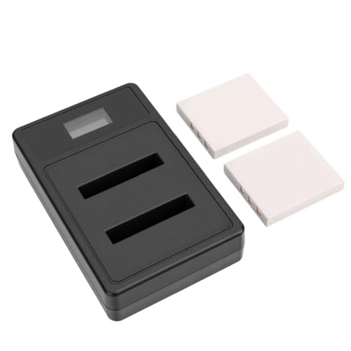 Cargador NP40 de doble ranura Jiawu con pantalla LED y 2 baterías de 1250 mAh para FinePix F402