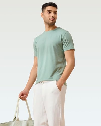 Image of Wellbi Bamboo Men's Tshirt - Ultra-Soft, Breathable & Sustainable | Premium Cotton Blend for Supreme Comfort | Stylish & Eco-Friendly T-Shirt for Men | Tshirt Men Cotton