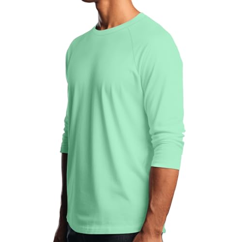 3/4 Sleeve T Shirts for Men Casual Crewneck Three Quarter Sleeve Baseball T-Shirts Tops 2025 Loose Fit Tee Blouses3