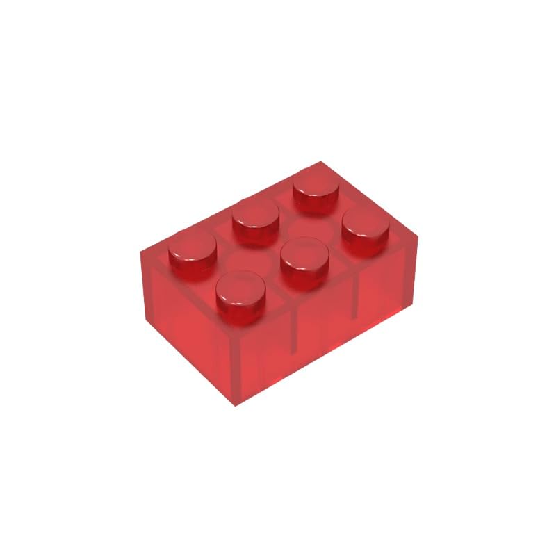 Gobricks 3002 Basic Bricks Brick 2x3 50 Pieces GDS-541 Compatible with Lego Building Blocks Color:Trans Red — image 1