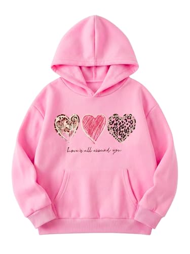 Image of WELAKEN Cotton Hoodie Sweatshirt for Girls Kids & Teens Long Sleeve Pullover with Kangaroo Pocket