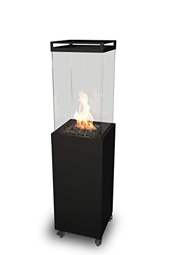 Planika Gas Patio Heater - Design outdoor Gas Fireplace for garden - Lighthouse (Black)