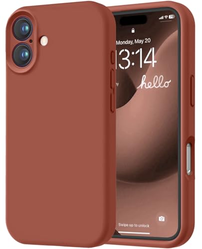 Image of LOVE 3000 Designed for iPhone 16 Case, Premium Silicone with [Soft Anti-Scratch Microfiber Lining] Shockproof Protective Phone Case for Men Women Girls 6.1 inch, Caramel