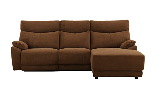 電動ソファー カウチソファーL 布張り コンパクト a/r BR