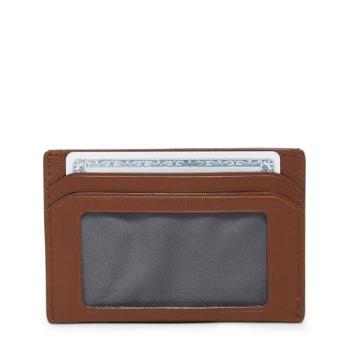 Image of TUMI - Nassau Slim Card Case - Slim Wallet Card Holder for Men & Women - Thin Wallet - Soft Nappa Leather Material - Cognac