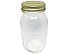 1 Smooth Sided Mason Jar with Slotted Lid Regular Mouth Quart 32oz Piggy Bank (1, gold)