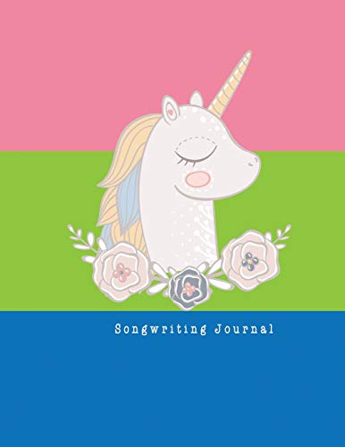 Songwriting Journal: Music Manuscript Paper, Staff Paper, Musicians Notebook (Music Composition Books) 8.5 x 11 inches, 100 pages Cute Unicorn Theme image 3