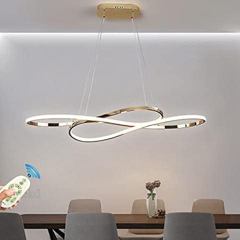 Dimmable LED Pendant Light Dining Room Table Chandelier Kitchen Island with Remote Control Flush Mount Ceiling Hanging Lamp Modern Design for Living Room Office Hallway Bedroom Deco Coffee Lights Cover