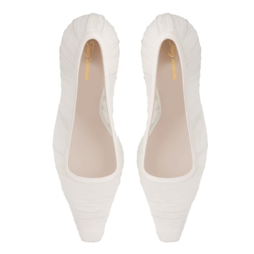 Tang'scuisins Women Special Slip on Ruched Pumps Closed Square Toe Stiletto High Heels Fancy Wedding Formal Party Club Evening Event Solid Shoes Size 4-16 US3