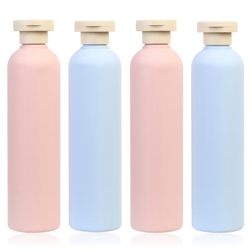4 Pcs Botes Viaje Rellenables 260ml, Botes para Gel y Champu, Botes Rellenables Viaje, Botellas de Viaje a Prueba de Fugas para Champú Loción Cosméticos Champús Viajes accesorios