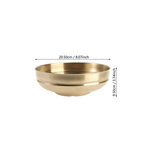 Yarnow Stainless Steel Bowl Serving Bowls Korean Traditional Naengmyeon Bowl For Soup Noodles Salad Mixing Ice Cream Cereal Snacks Bowls Golden #TOP7