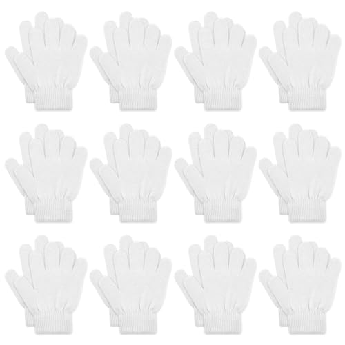 ONESING 12 Pairs Kids Gloves - Warm Knitted Winter Gloves Bulk for Girls Boys, Children Gloves Designed for Cold Weather Mixcolor K