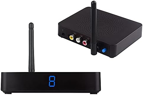 moretop Wireless Video & Audio Transmitter and Receiver 5.8GHz 8 Channel RCA 480P Sender with IR Remote Extender for Streaming Cable, Satellite, DVD to TV Wirelessly for RCA Cable (MT-RCA50)
