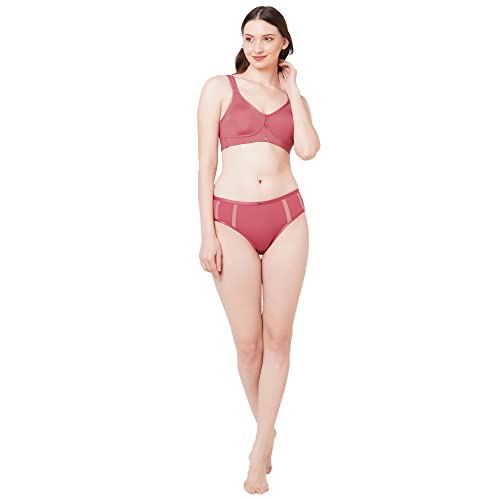 Image of SOIE Women Full Coverage Minimiser Bra with High Waist Brief Set