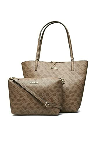 Guess Alby Toggle Tote Latte Logo