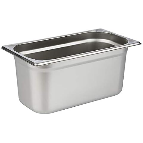 APS 81306 GN 1/3 Edelstahl Behälter, 32.5 x 17.6 x 15 cm 5.7 ltr Cover