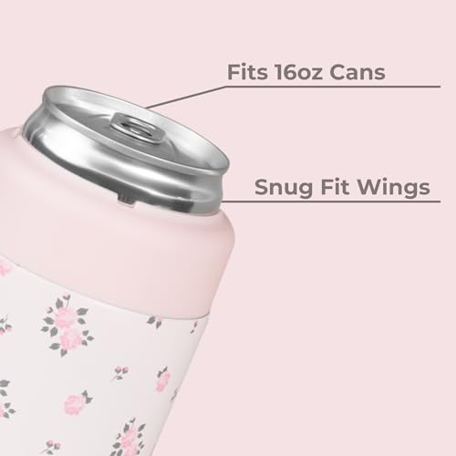 Image of HydroJug Tall Can Cooler 16 oz, Stainless Steel Can Holder, Wildrose