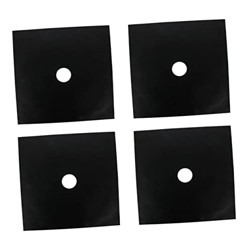 ROMISBABA 4 Piezas Estufa Gas Reutilizable Tapetes Antiadherentes para Quemador Resistentes Ajustables para Hornillo y Cocina de Gas