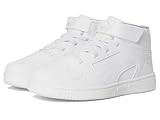 PUMA Unisex Rebound Layup Velcro Sneaker, White Black-Gray Violet, 3 M US Little Kid