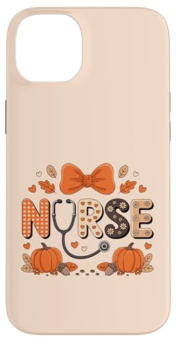 秋 かぼちゃ 看護師 聴診器 ハッピー 秋 yall 女性 看護師 スマホケース iPhone 14 Plus 用